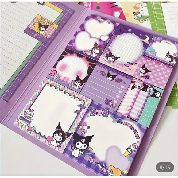 Purple Kuromi sticky memo book Stationary Set - Picture 2 of 2
